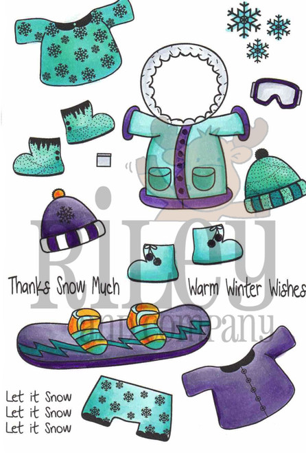 Dress Up Riley-Winter 2 clear stamp set