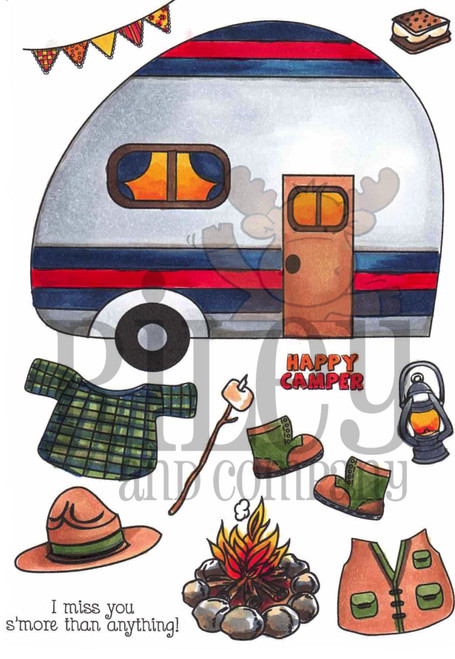 Dress Up Riley - Camping Accessories Clear Stamp Set