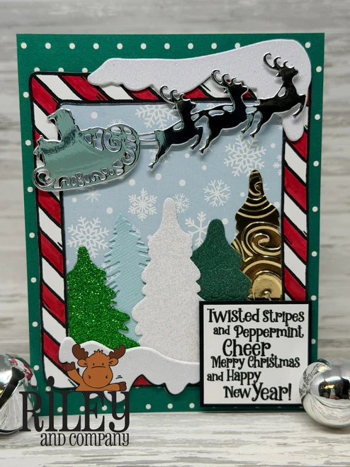 Santa in Flight - (set of 2)
