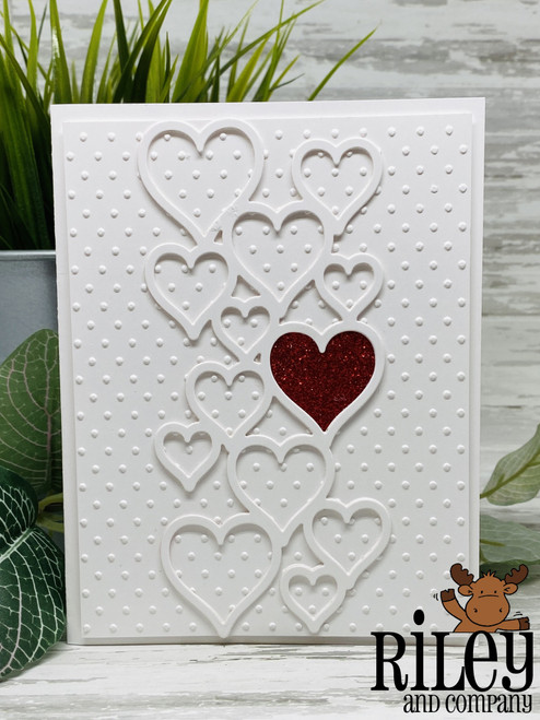 Vertical Open Hearts w/shadow