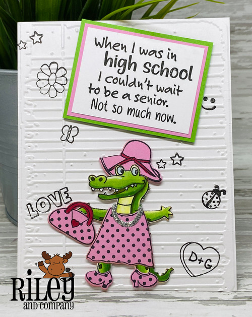 Basic Dress Up Crocodile - Clear stamp set (4) includes crocs