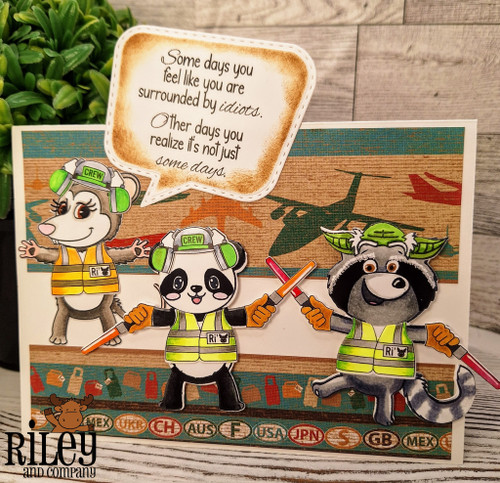 Dress Up Riley - Airport clear stamp set