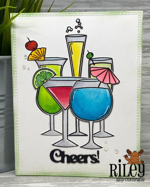 Cocktails clear stamp set