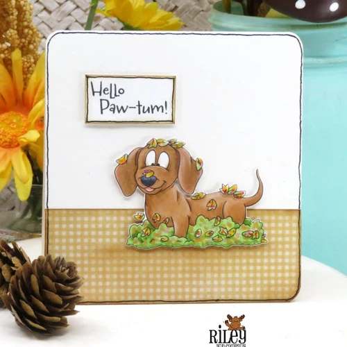 Woody and Hazel Jean Fall Fun clear stamp set
