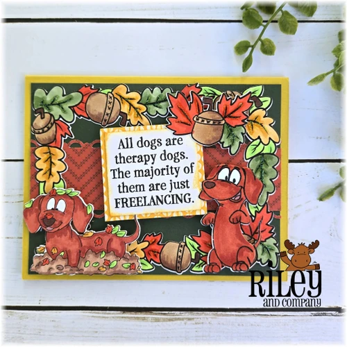 Woody and Hazel Jean Fall Fun clear stamp set