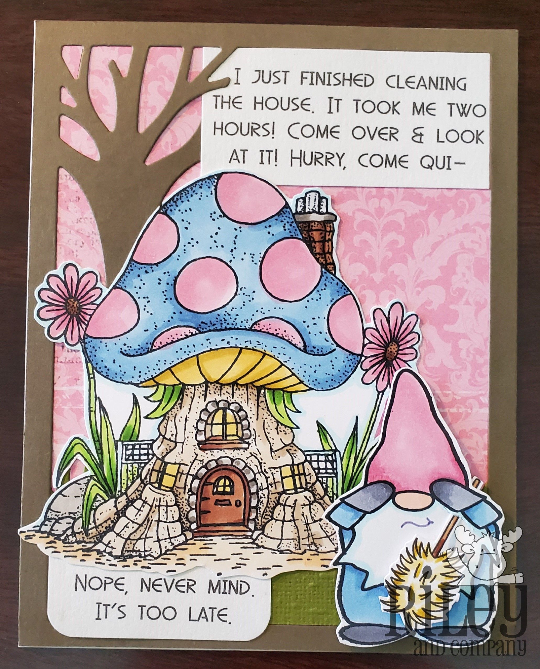Gnome & Mushroom House stamp & die set