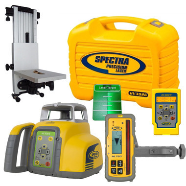 Spectra Precision HV1305GC-7 Green Beam Laser Interior / Exterior Package with Deluxe HL760U Receiver