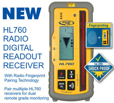Spectra Precision HL760 Laser Receiver (Radio) with Rod Bracket