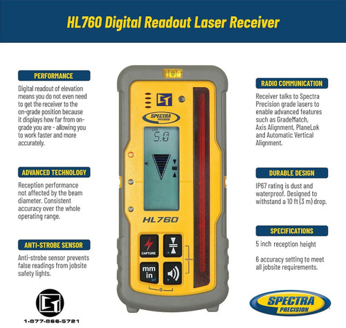 Spectra Precision HL760-NB Laser Receiver Radio