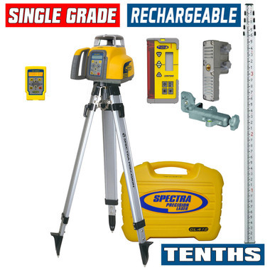Spectra Precision GL412N-16 Single Grade Laser w/ CR700 Receiver, TENTHS-Rod and Tripod