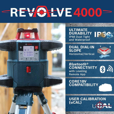 BOSCH GRL4000-80CHK REVOLVE4000 Dual Grade Self-Leveling Laser Package