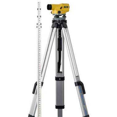 Spectra Precision AL24M-2 Automatic Level 24 power with Measuring Rod-inches and Tripod