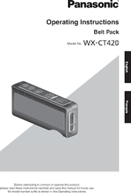 Panasonic Attune II WX-CH427 Headset Operating Instructions - Manual Panasonic Attune II WX-CH427 Headset Operating Instructions - Manual