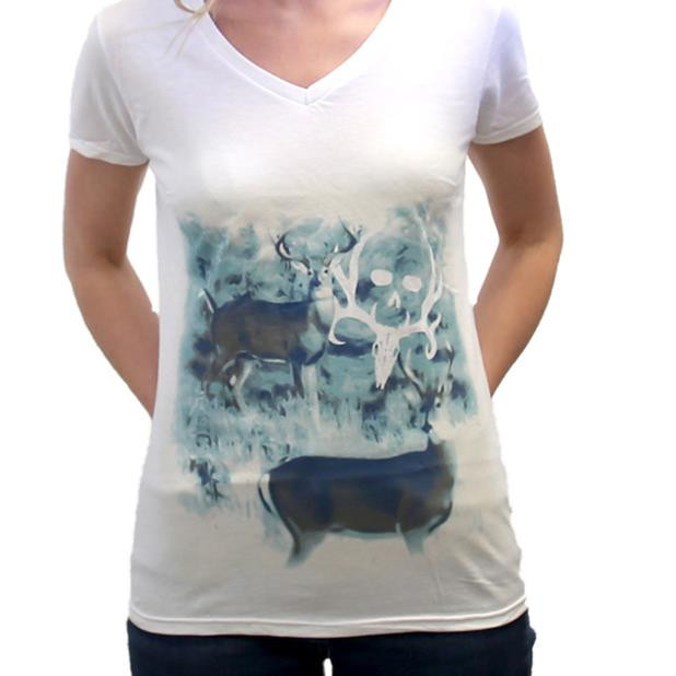 VNeck 100 Cotton Field of Dreams Women's Tee Bone Collector