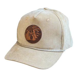 Corduroy Deer Americana Patch Cream front Corduroy Deer Americana Patch Cream front