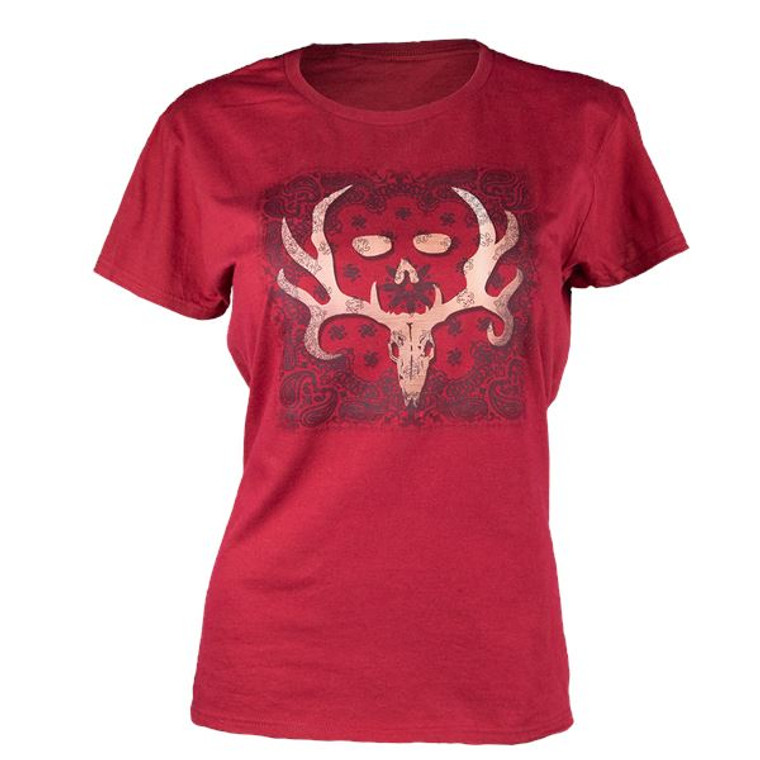 Carved Rose Gold Ladies Lightweight Tee | Canyon Red