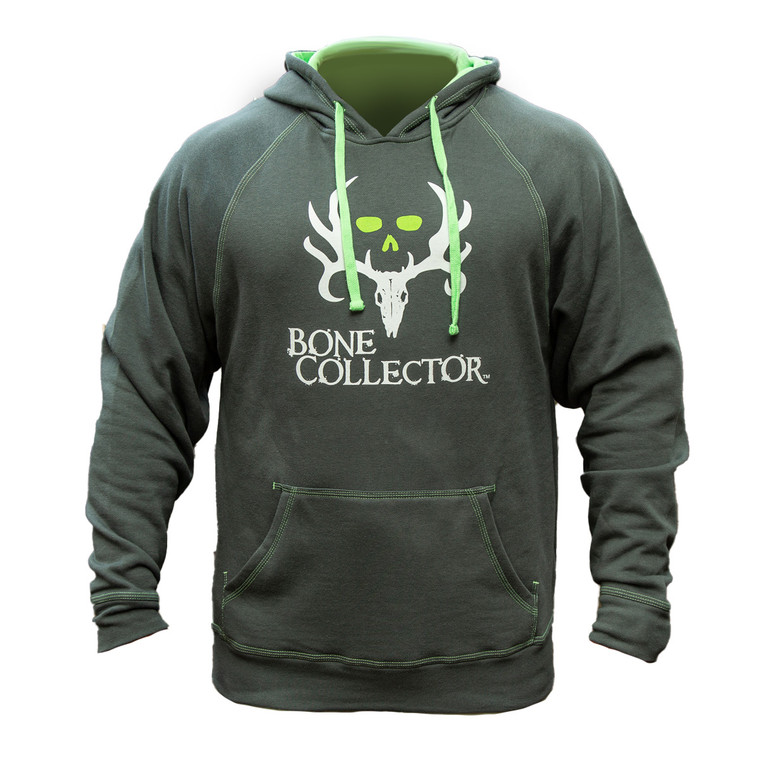 Bone Collector Neon Stich BC Hoodie Grey-Green