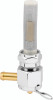 Bikers Choice Chrome Hex Petcock with 22mm Left Outlet for Harley-Davidson Touring and Softail Models