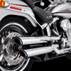 Vance & Hines Twin Slash 3-inch PCX Slip-On Exhaust for Harley-Davidson Softail Fatboy (2007-2017) in Chrome