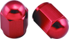 BikeMaster Aluminum Valve Caps - Red (6 Pair) for Powersports Vehicles
