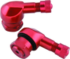 BikeMaster Valve Stem 2-Piece Pack in Red - Durable Aluminum with 94-Degree Angle for Powersports Vehicles