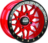 DragonFire Racing Typhon Wheel 15x10 - 4/156 Bolt Pattern with Machined Red Finish