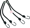 BikeMaster 24-inch Heavy Duty Black Bungee Cord with 4 Hooks - Durable Cargo Securing for Powersports