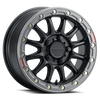 Raceline A14GR Alpha 15x7 Inch Beadlock Wheel with Red Ring - Gunmetal Finish, 5x114.3 Bolt Pattern, 25mm Offset, 68mm Bore for Powersports Vehicles