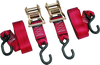 BikeMaster 2x84 inch Ratchet Tie Down Pair in Red for Secure Cargo Transport