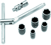 BikeMaster 1/4 inch Drive Compact Sliding and Folding T-Handle Set with 6-Point Sockets