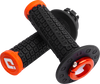 ODI Nomad Lock-On v2.1 black and orange grips with D3O vibration damping material and orange aluminum clamps
