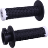 ODI Nomad Lock-On v2.1 black and white grips with D3O vibration damping material and silver aluminum clamps