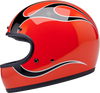 BILTWELL Gringo Helmet - Flames - Competition Orange XS (Part Number 1002-593-501)