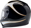 BILTWELL Lane Splitter Helmet - Gloss Black and White Flames, XS - Part 1004-570-501