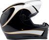 BILTWELL Lane Splitter Helmet - Gloss Black and White Flames, XS - Part 1004-570-501