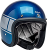 Biltwell Bonanza Helmet Holeshot Metallic Blue/Silver XL - Part 1001-5116-205