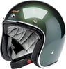 BILTWELL Bonanza Helmet Small Metallic Sierra Green with Hand-Painted Finish and Removable Lycra Liner