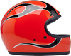 BILTWELL Gringo Helmet with Flames Design - Competition Orange, Medium (Part Number 1002-593-503)