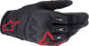 Alpinestars Techdura Gloves Fire Red/Black Small - Part Number 3564524-3131-S