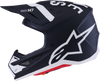 Alpinestars SM7 Dasher Helmet - Matte Black/White, Medium (Part Number 8302226-1121-M)