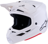 Alpinestars SM7 Helmet - Solid Gloss White Medium - Advanced Off-Road Racing Protection