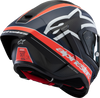 Alpinestars Supertech R10 Helmet - Team Matte Black, Carbon Red Fluo & Blue, Medium (Part 8200224-1383-M)
