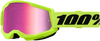 100-Percent Strata 2 Goggle Neon Yellow Mirror Pink Lens – Premium Performance Riding Eyewear