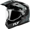 Fly Racing Trekker Granite Helmet Black/Grey XL - DOT & ECE Approved Motorcycle Helmet with Removable Liner and Adjustable Ventilation