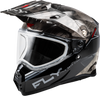 Fly Racing Trekker CW Conceal Helmet with Dual Shields - Black, Grey & White, Medium