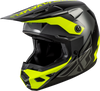 FLY Racing Kinetic Crest Helmet Grey/Black/Hi Vis Medium - Lightweight Off-Road Motorcycle Helmet with Advanced Ventilation