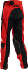 Fly Racing Youth Kinetic Mesh Pants Red/Black/White Size 22 with BOA Fit System
