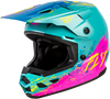 FLY Racing Youth Kinetic Drip Helmet Turquoise, Pink & Yellow - Part 73-8680YS