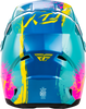 Fly Racing Youth Kinetic Drip Helmet Turquoise, Pink & Yellow – Lightweight Off-Road Motorcycle Helmet