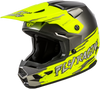 Fly Racing Youth Kinetic Surge Helmet Grey/Hi Vis YM - Lightweight Off-Road Motorcycle Helmet with Superior Ventilation and Custom Fit
